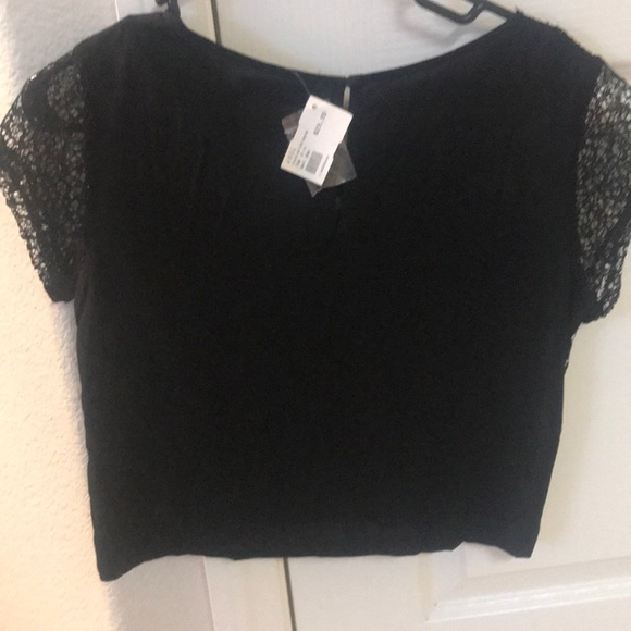 Black lace front crop top. Brand New with Tags - Picture 4 of 4